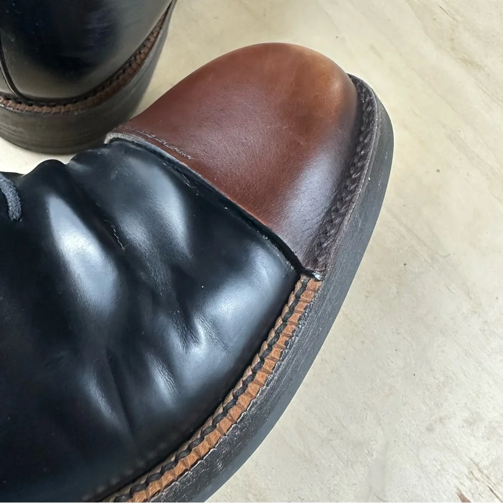Prada black lace up shoe